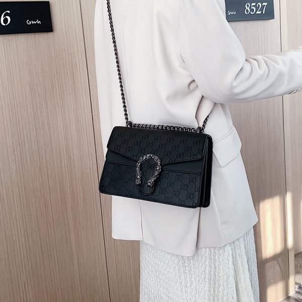 Fashion Letter Embossed Small Square Bag Ladies Shoulder Bag